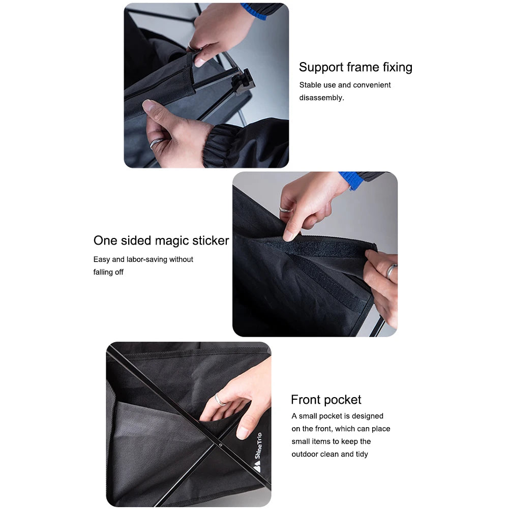 Outdoor Camping Storage Bag Large Capacity 600D Waterproof Oxford Foldable Bag with Front Pocket for Beach Table Accessories