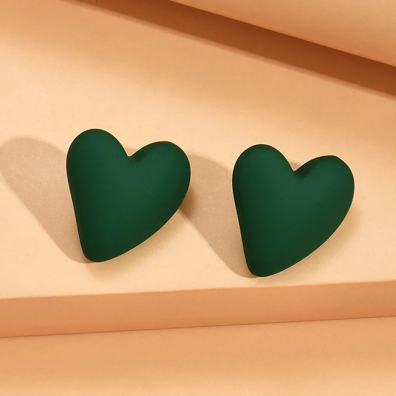 Candy Color Heart Acrylic Earrings for Women Stylish Design - Smarsty