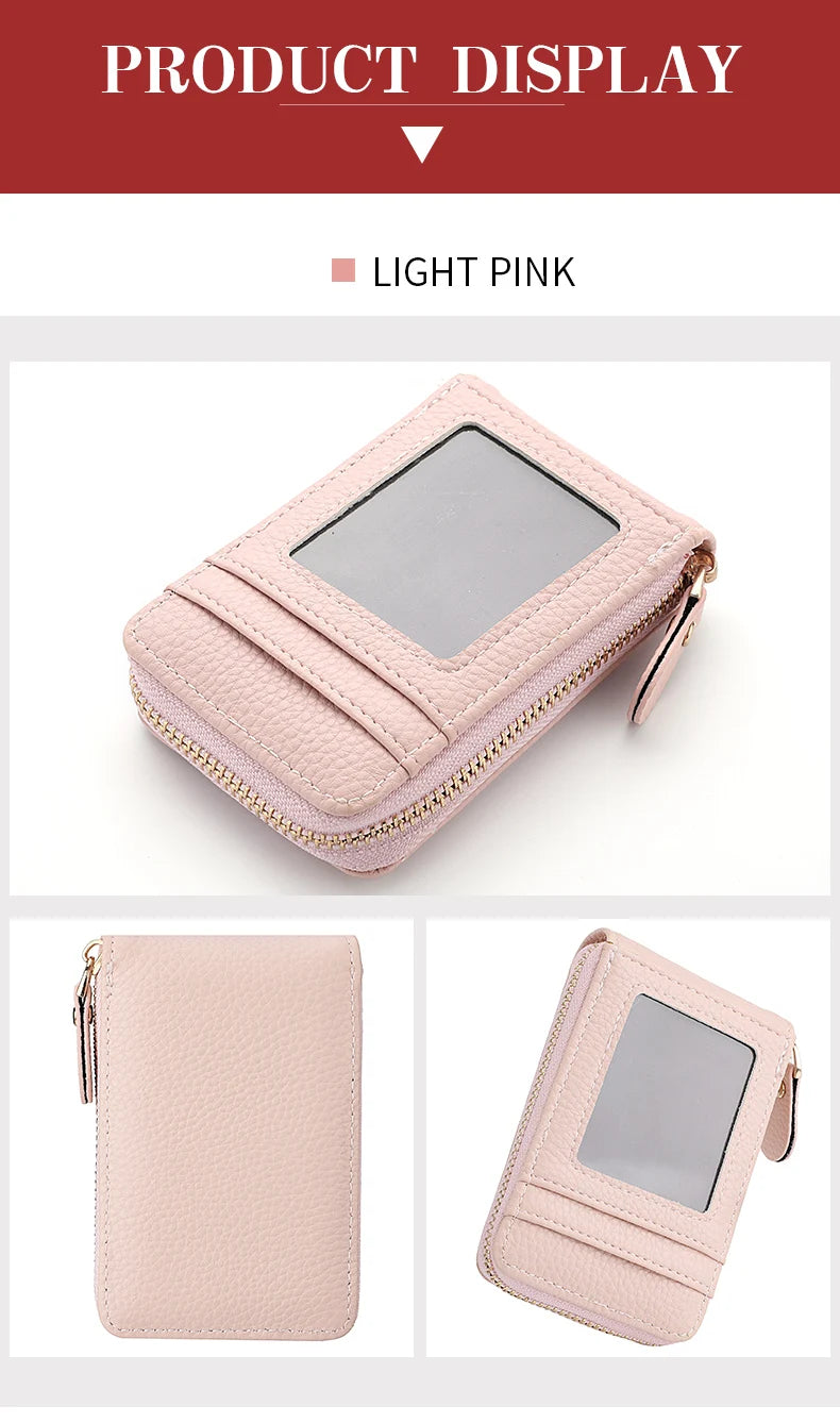 Fashion Pu Leather Zipper Short Mini Wallet Women Id Bank Card Holder Women Purse