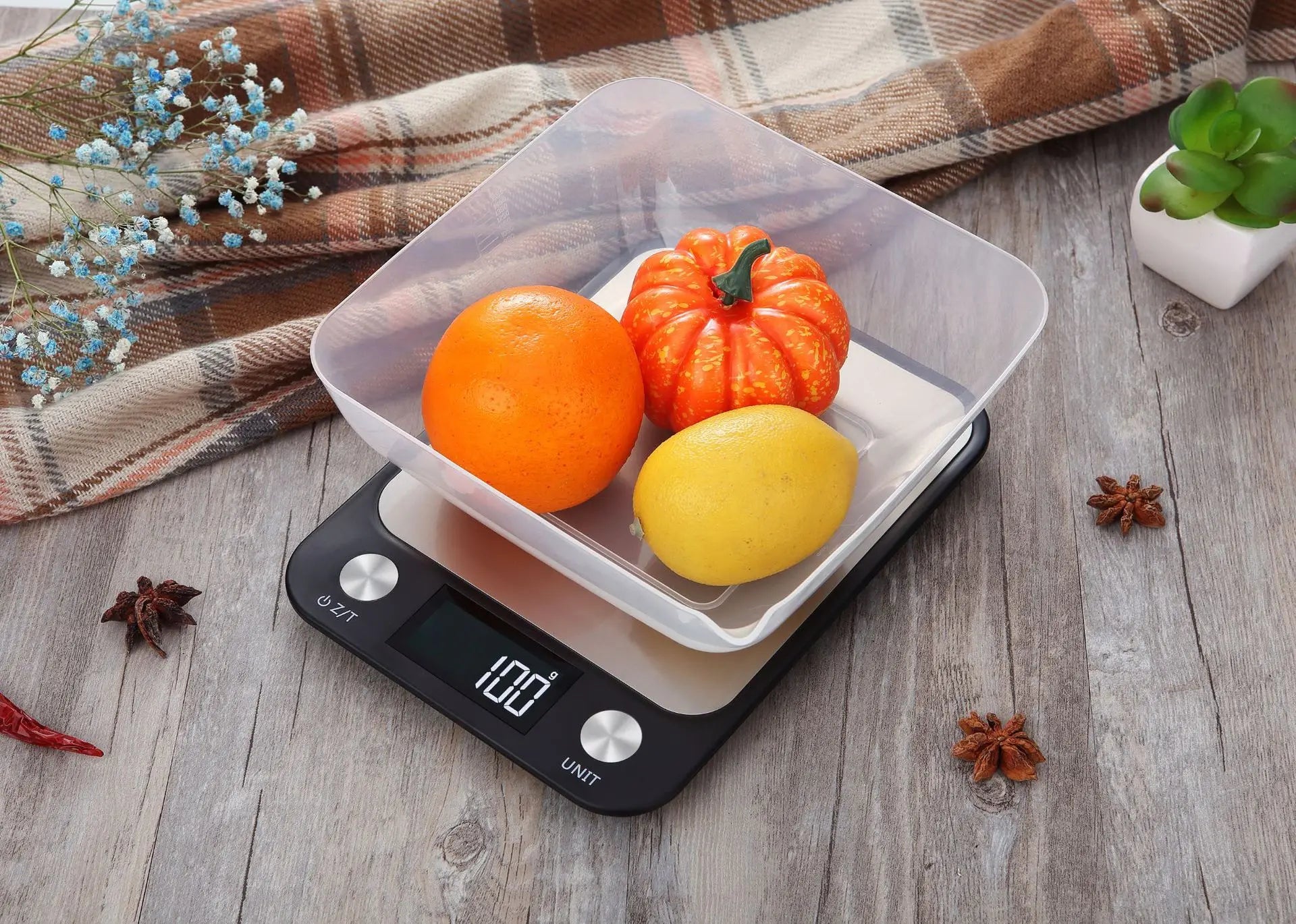 Digital Kitchen Scale 15Kg Stainless Steel Design - Smarsty
