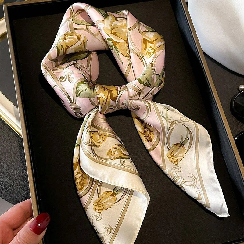 Luxury Silk Scarf Women Satin Shawl Sun Protection Wrap - Smarsty