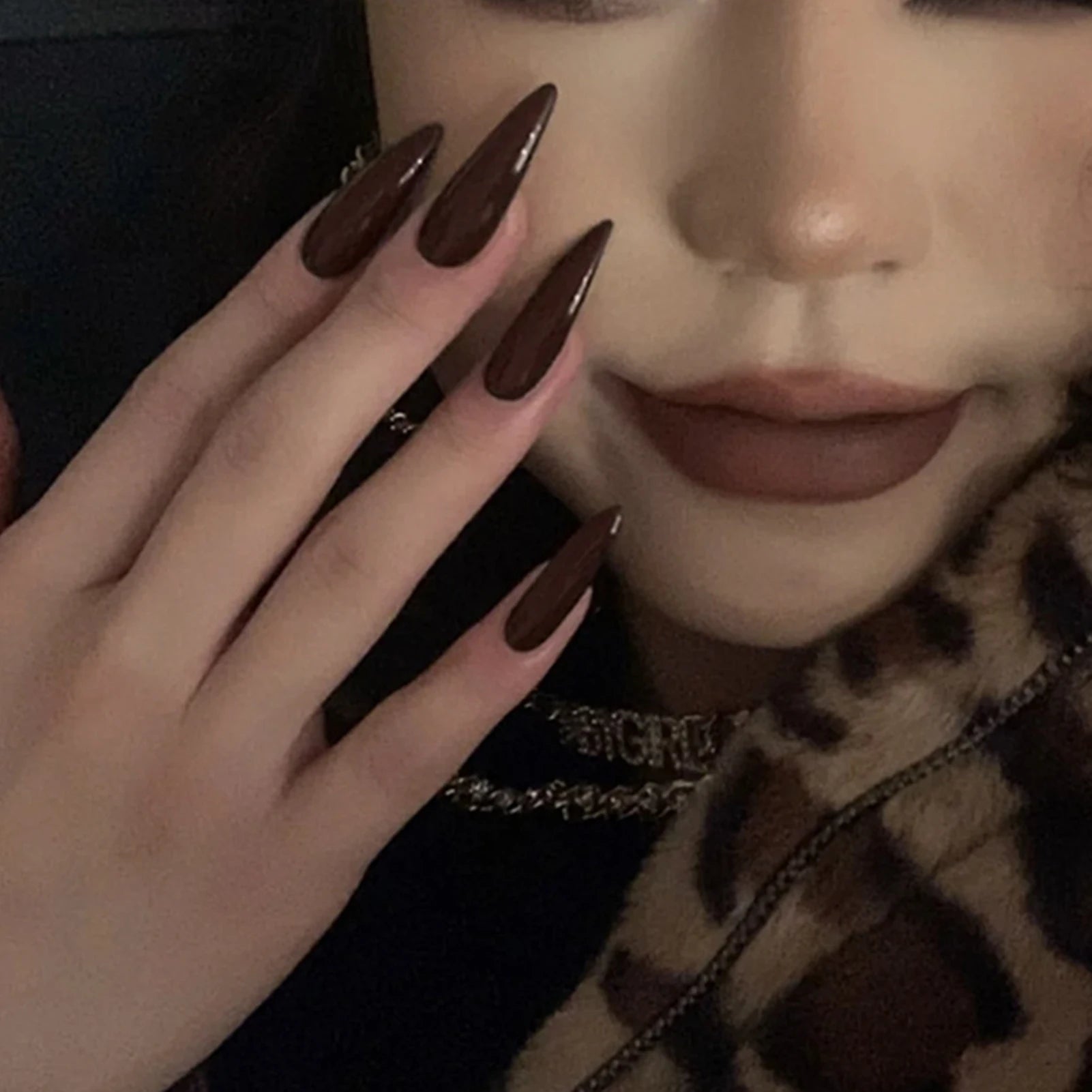 24 Piece Glossy Black Press On Nails Set - Smarsty