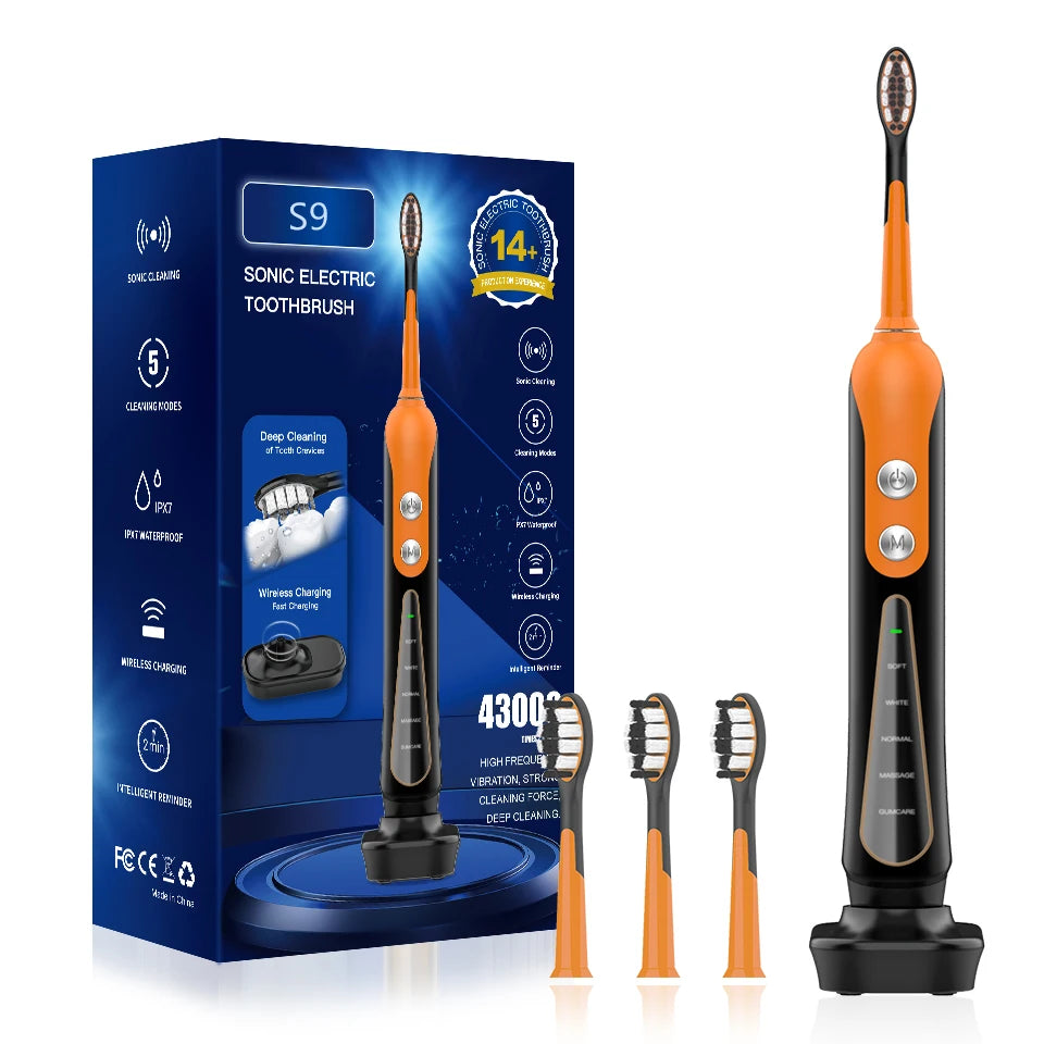 Sonic Electric Toothbrush with USB Rechargeable Whitening Feature - Smarsty