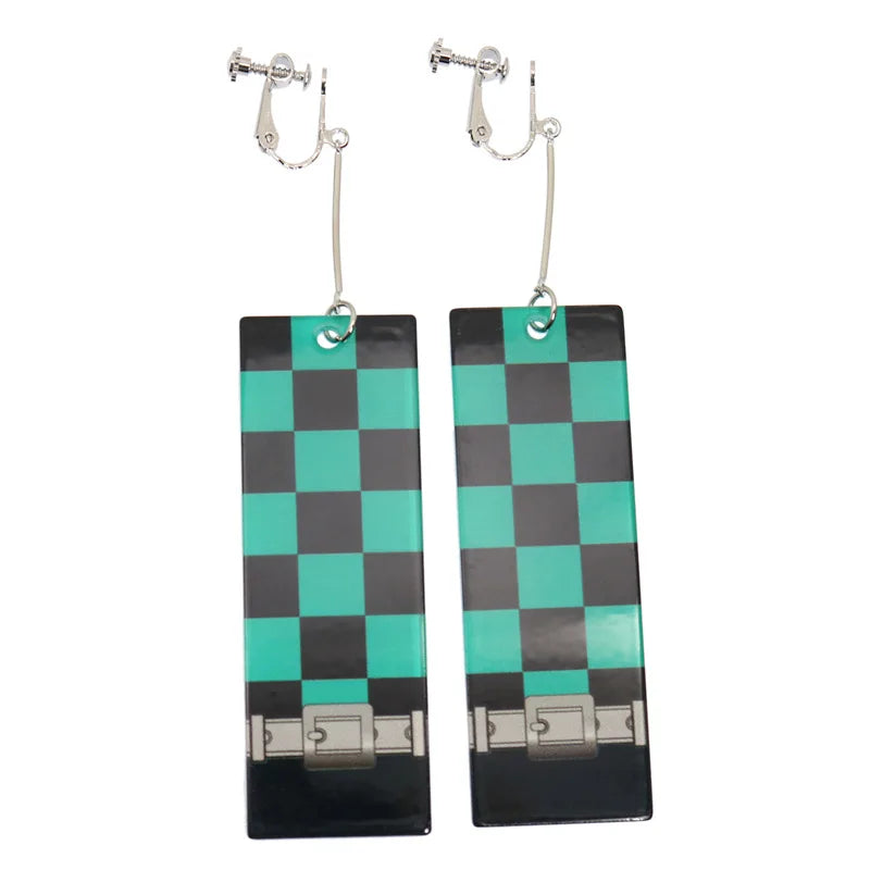 Acrylic Tanjiro Earrings for Women Anime Cosplay Jewelry - Smarsty
