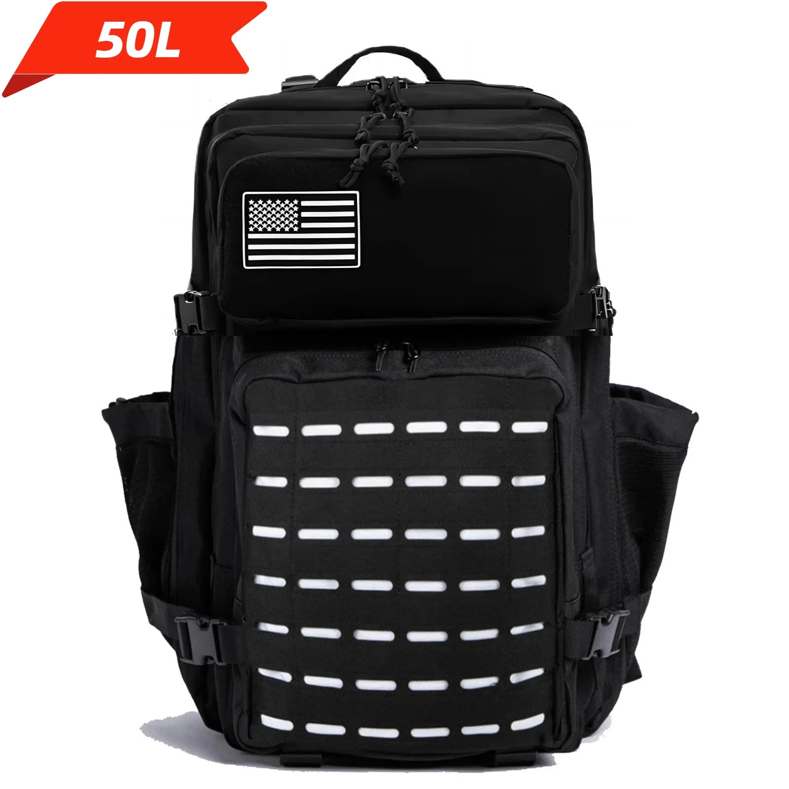 25L/50L Tactical Backpack Bag Hunting MOLLE Backpack GYM For Men EDC Outdoor Hiking Rucksack Witch 2 Bottle Holders - Smarsty