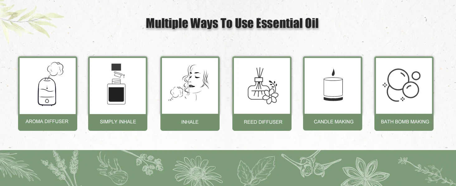 PHATOIL 100ml Essential Oil Set for Aromatherapy Diffusers - Smarsty