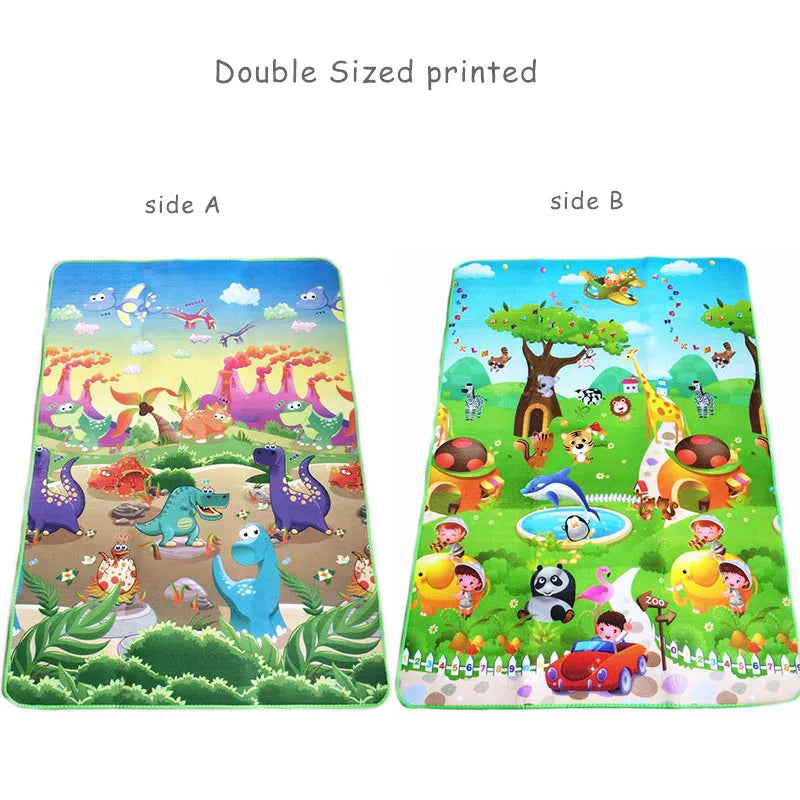 Baby Play Mat Doubel Sided Animals Kids Rug Educational Toys for Children Soft Floor Toddler Crawling Carpet Game Activity Gym by Smarsty
