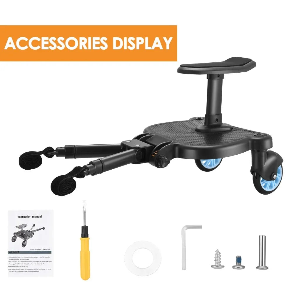 Universal Strollers Step Board Adapter with Seat Second Child Jogger Twins Scooter Baby Pram Hitchhiker Bumper by Smarsty