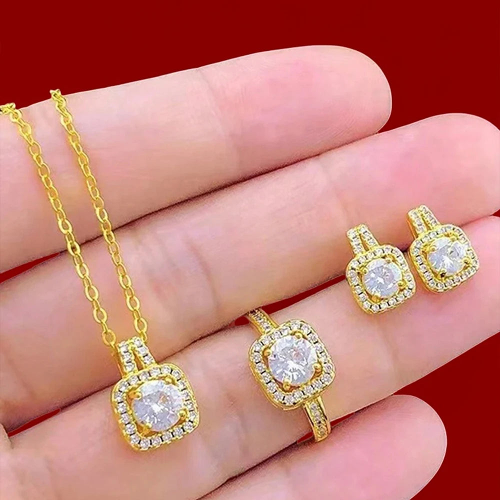 Luxury Cube Jewelry Set for Women Elegant Gift - Smarsty
