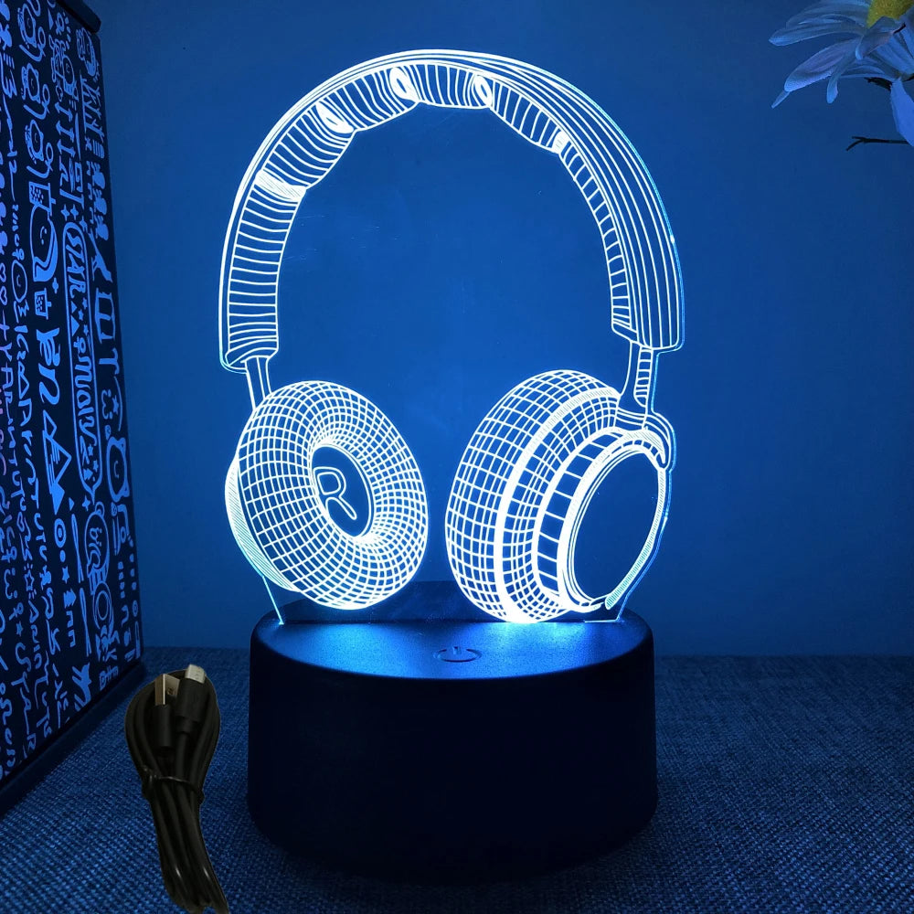 Neon Gamer 3D LED Night Light for Kids - Smarsty
