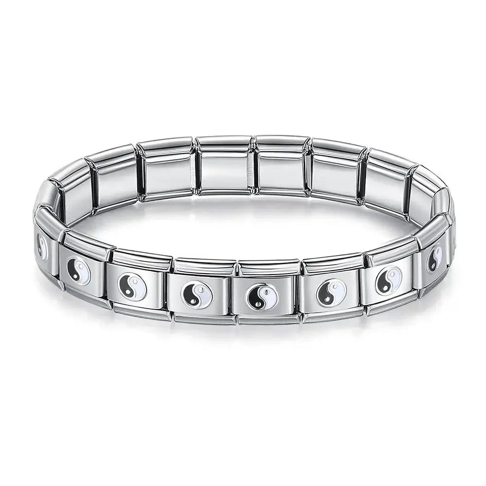 Italian Charm Stainless Steel Elastic Link Bracelet - Smarsty