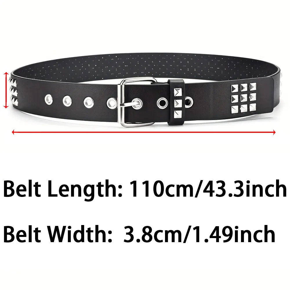 Unisex Punk Pyramid Rivet Belt Stylish Metal Hardware - Smarsty