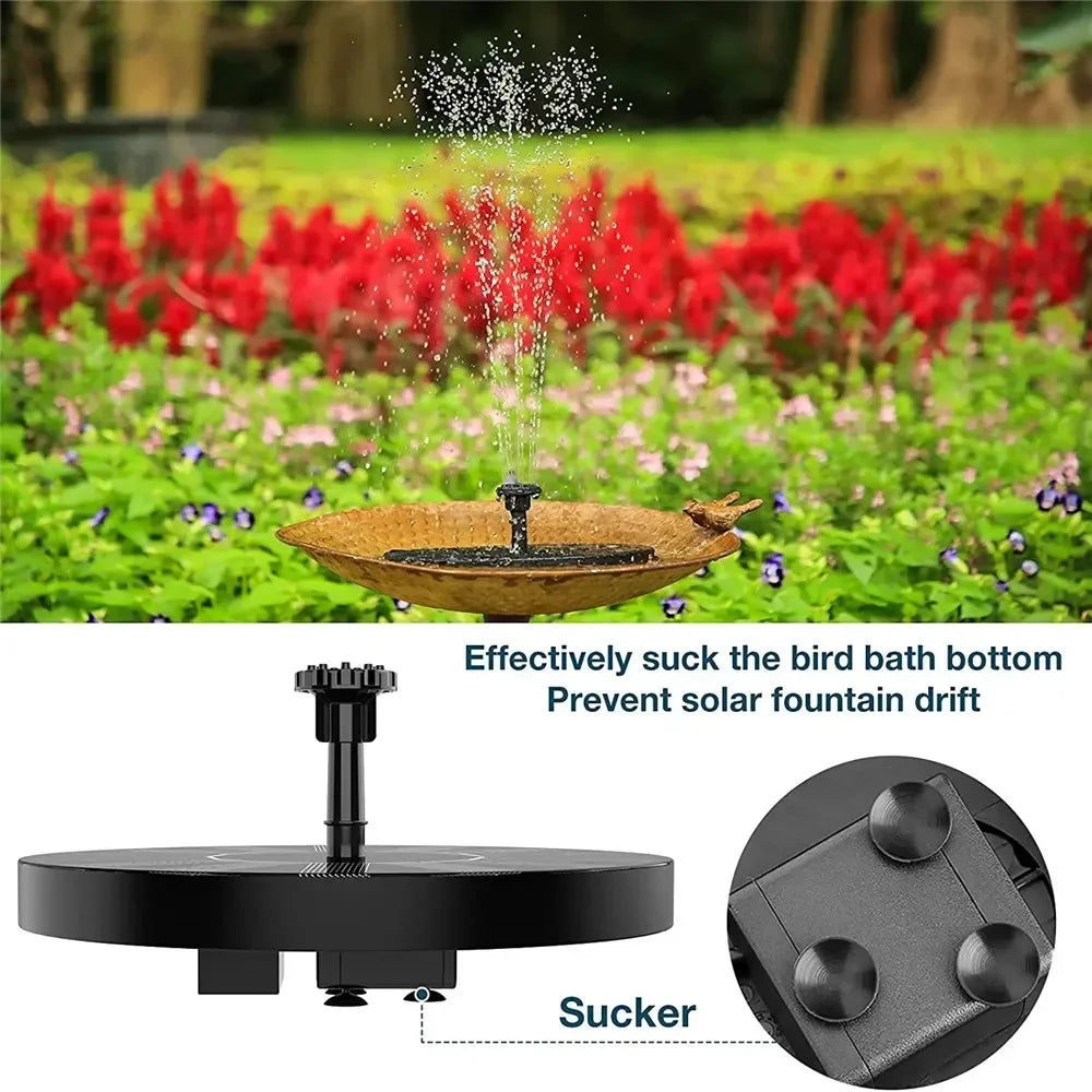 Solar Powered Floating Fountain Pump for Bird Baths and Garden Pools - Smarsty