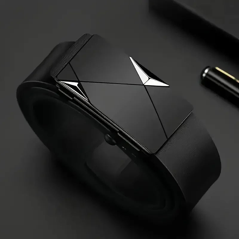 Stylish Mens PU Leather Belt with Automatic Buckle - Smarsty