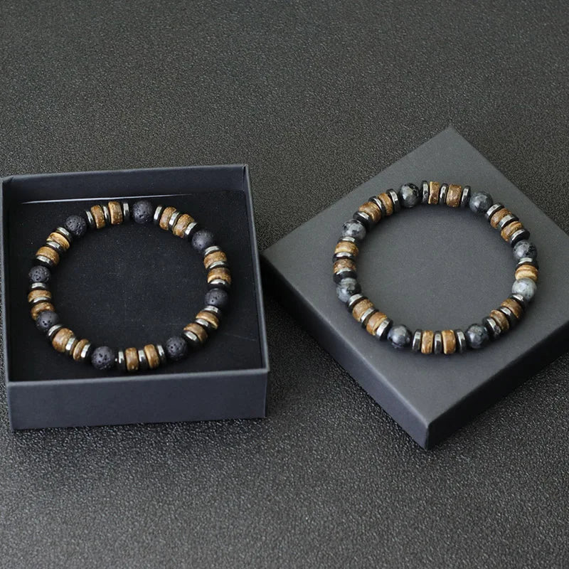 Natural Stone Beaded Bracelet for Men with Unique Design - Smarsty