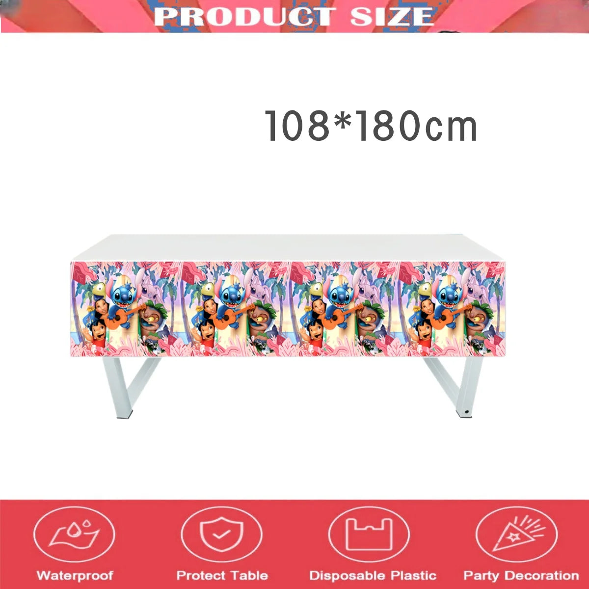 Disney Lilo and Stitch Tablecloth for Kids Parties - Smarsty