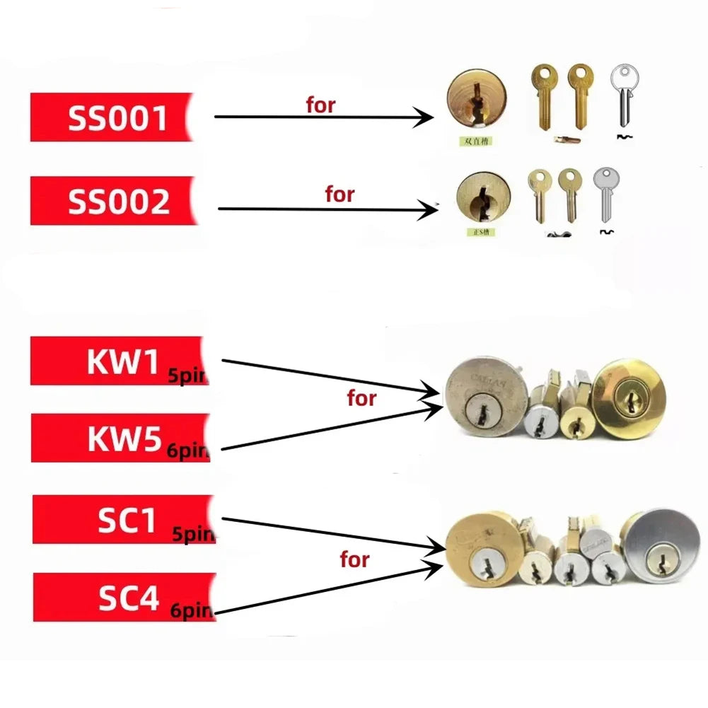 2-in-1 Stainless Steel Key Decoder Portable Precision Hook And Pickup Hand Tool O-ring Pickup Kit Maintenance Repair Kit