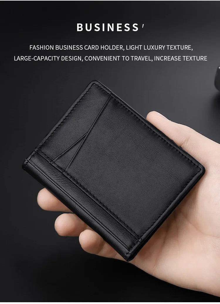 YUECIMIE Super Slim Soft Wallet Genuine Leather Mini Credit Card Holder Wallets Purse Thin Small Card Holders Men Wallet