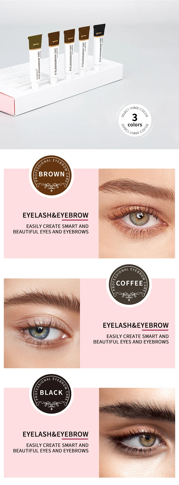 ICONSIGN Eyelash Eyebrow Dye Tint Kit Brow Enhancer Mascara Lift Tinting Tattoo Eyes Makeup Tools - Smarsty