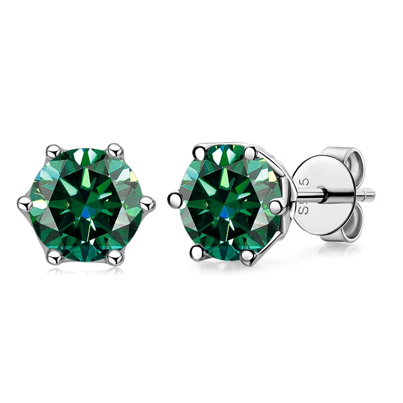 1 CT D Color Moissanite Stud Earrings Sparkling 925 Silver - Smarsty