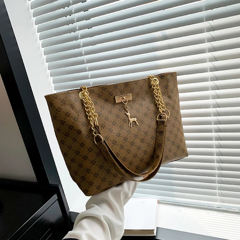 Soft Leather Tote Bag For Women With Hanging Accessories - Smarsty