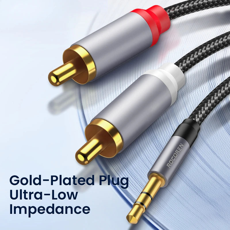 3.5mm to 2 RCA Audio Splitter Cable for Clear Sound - Smarsty