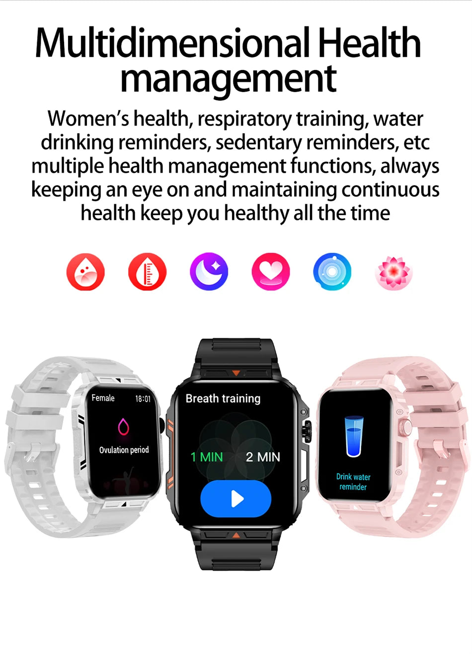 2024 Outdoor Military Smart Watch with IP68 Waterproof - Smarsty