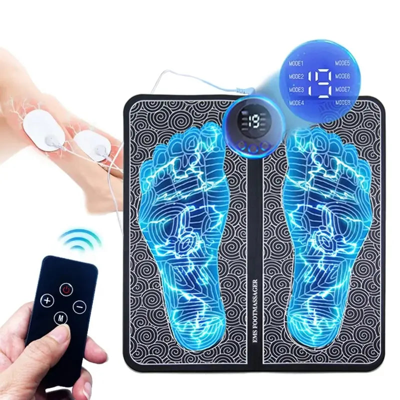 Electric Foot Massager Pad with Remote and 19 Strength Levels - Smarsty