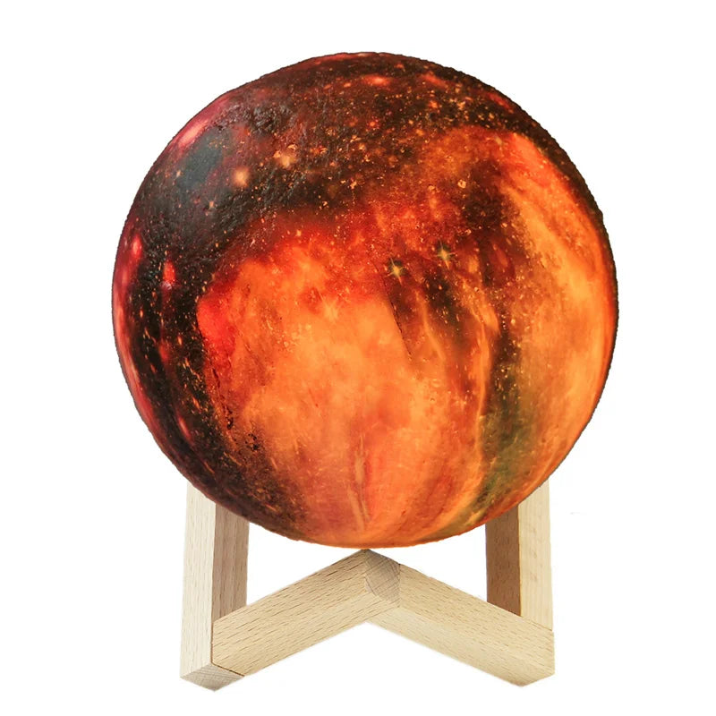 3D Printed Moon Lamp with Remote 16 Colors LED Night Light - Smarsty