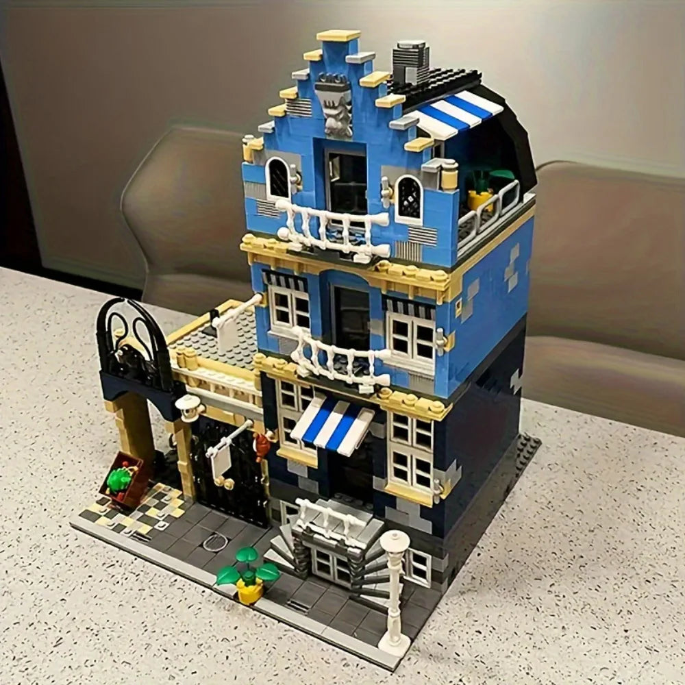 Creative IDEAS famous street view Bank Grand hall MOC Set compatible 10224 building blocks with figuer Toys gifis Christmas