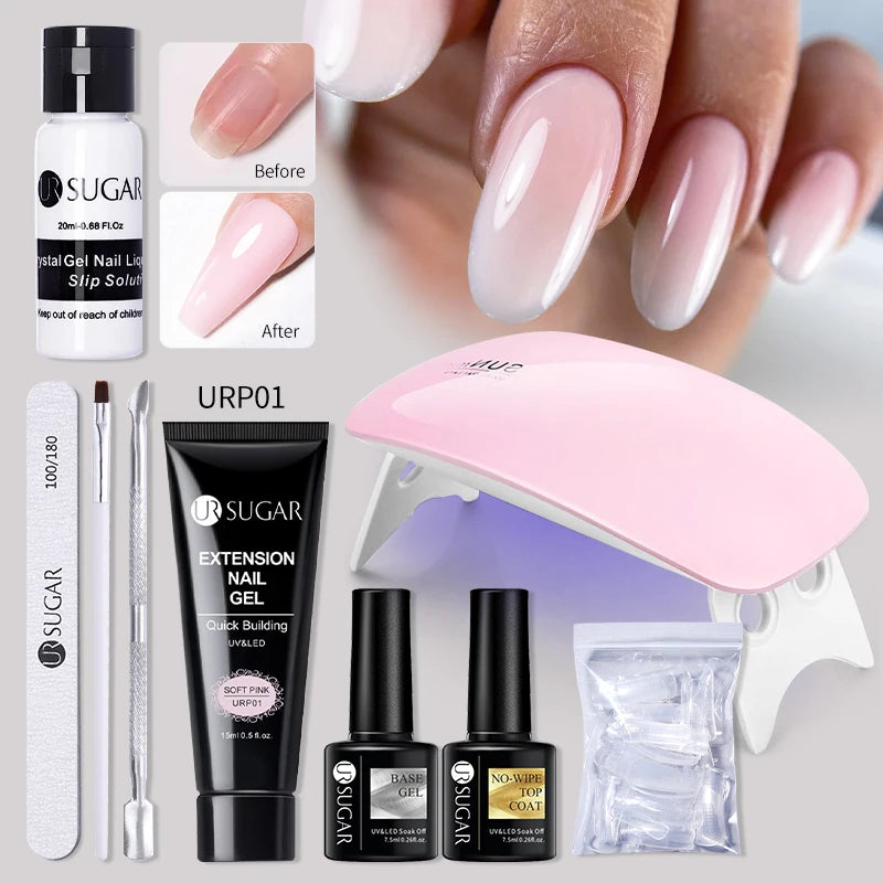 Nude Glitter Gel Nail Polish Kit for Long-Lasting Manicure - Smarsty