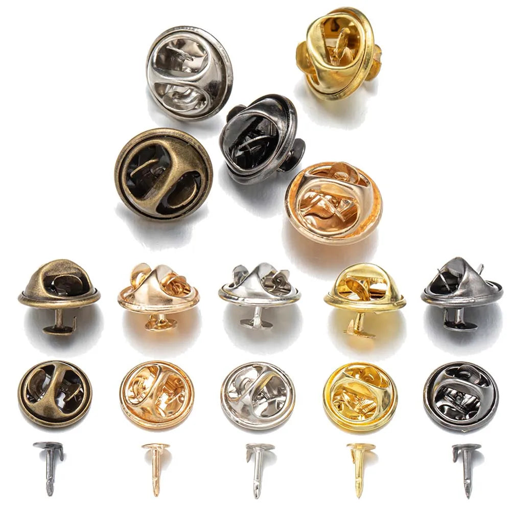100Pc Metal Locking Pin Backs Secure Brooch Bases Pack - Smarsty