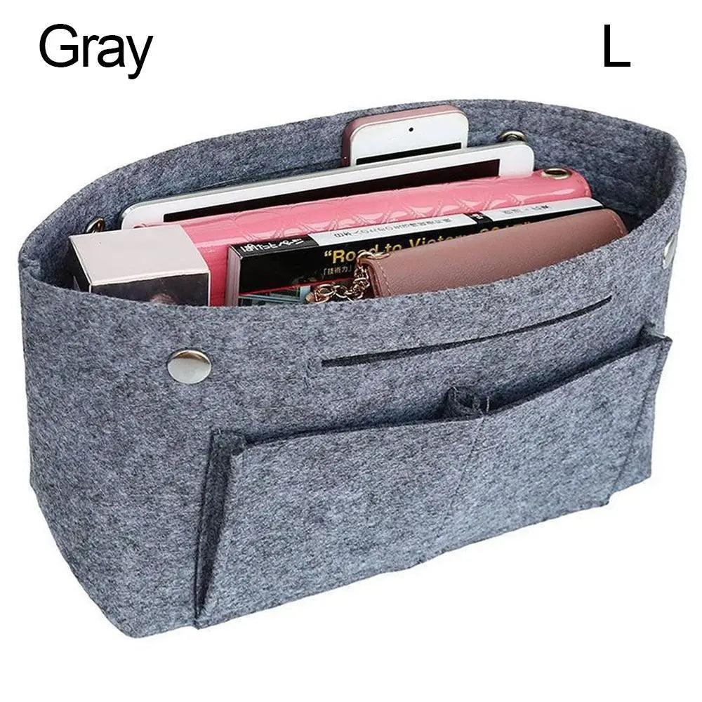 Women's Organizer Handbag Felt Travel Bag Insert Liner Purse Organiser Pouch