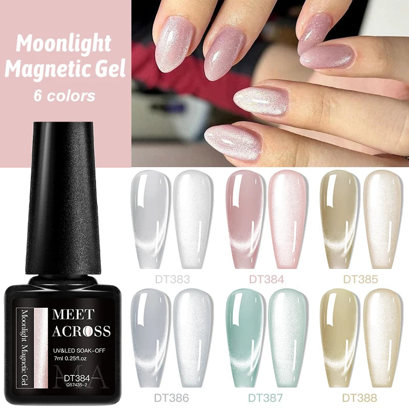 Magnetic Pink Silver Glitter Gel Nail Polish 7ml - Smarsty