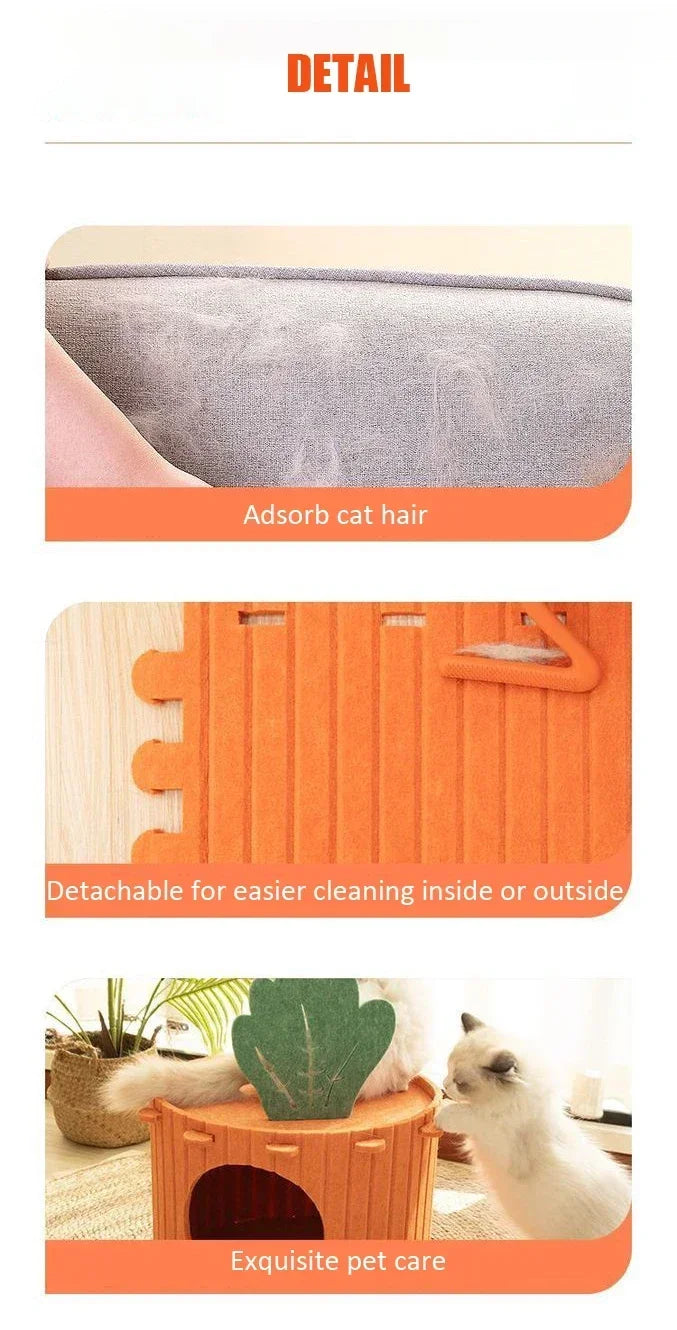 Large Space Felt Cat Nest for Comfortable Rest - Smarsty