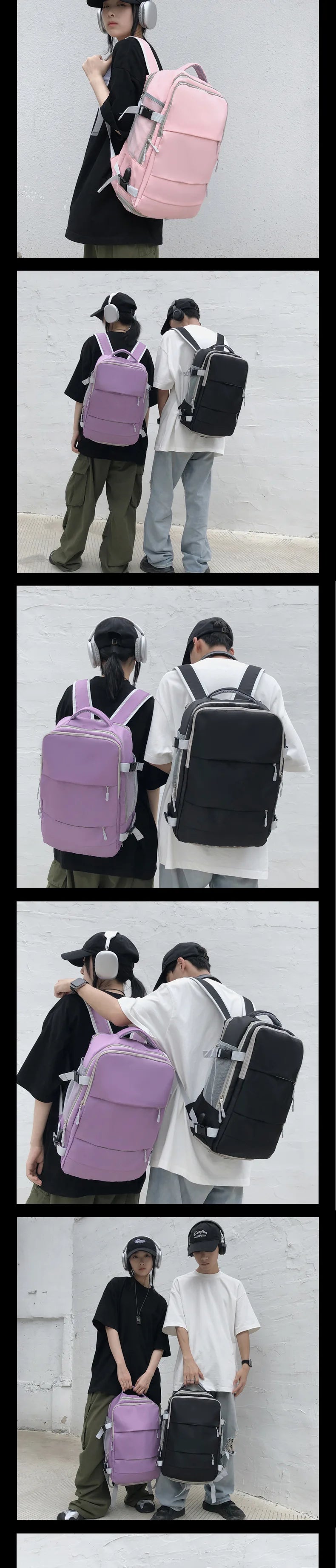 Casual Travel Backpack Women Large Capacity Waterproof Anti-Theft Casual Backpack Bag with Luggage Strap Laptop Backpack Women - Smarsty