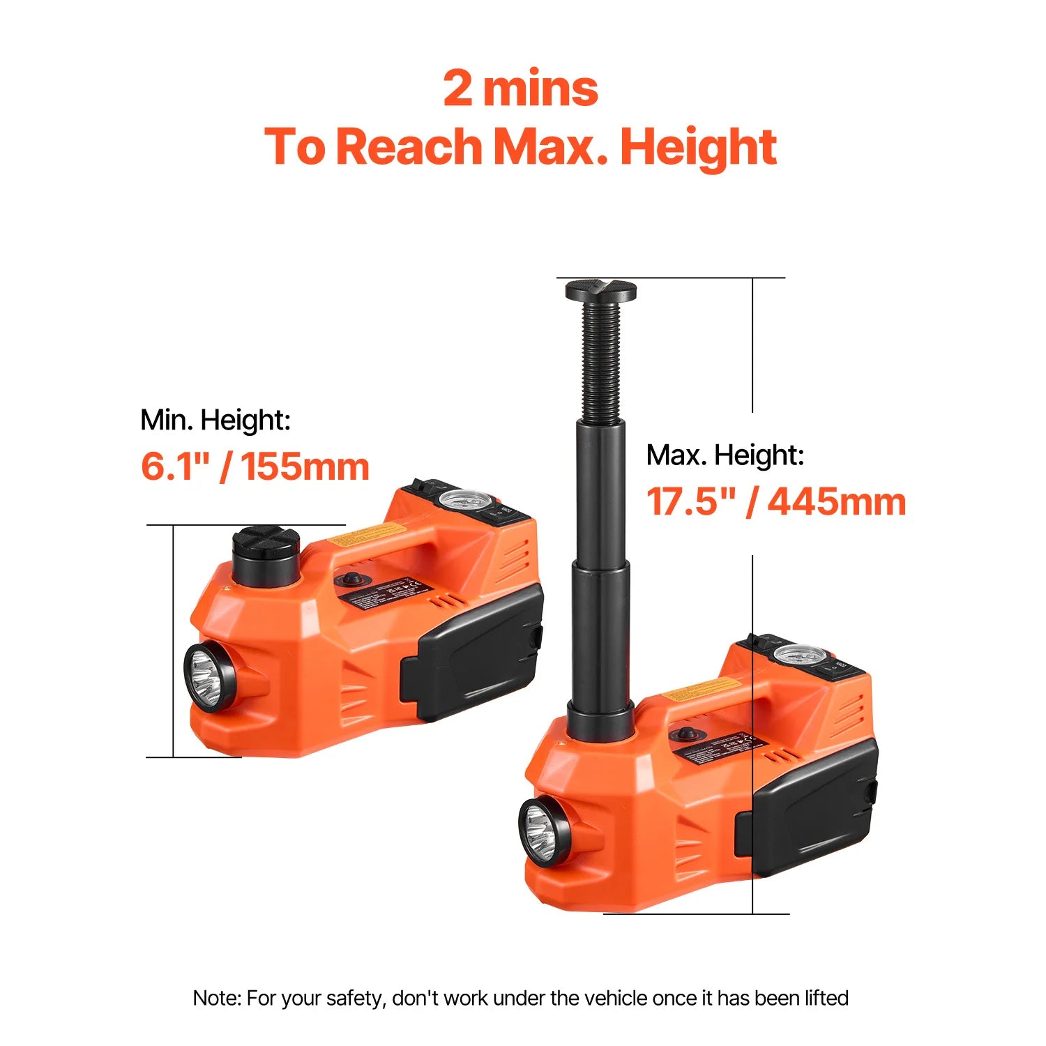 SucceBuy Electric Car Jack, 5T Electric Scissor Jack with Built-In Inflator 12V Tire Changer with LED Light for Sedan SUV Truck