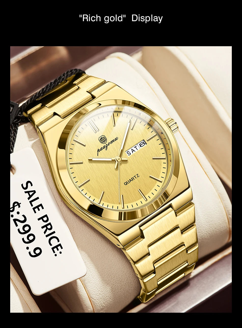 Luxury Waterproof Quartz Men's Watch with Luminous Features - Smarsty