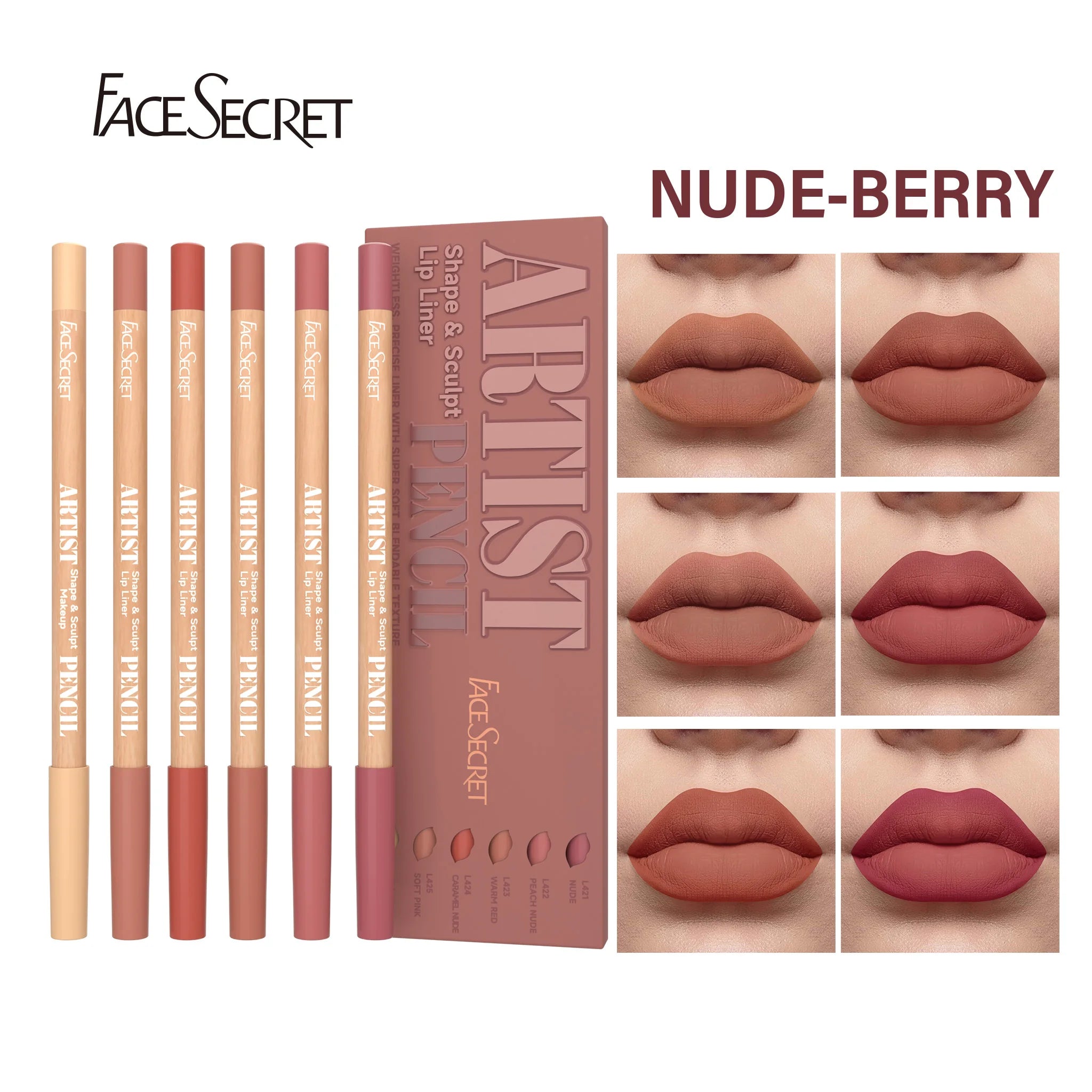 Weightless Matte Lip Liner Pencil Set for Long-lasting Precision - Smarsty
