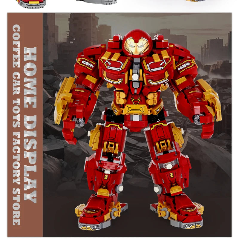 Superheroes Mecha DIY Building Blocks Movie Mech Hero 3D Model Armor Iron Robot MOC Bricks Toys For Adult Kid Boy Christmas Gift