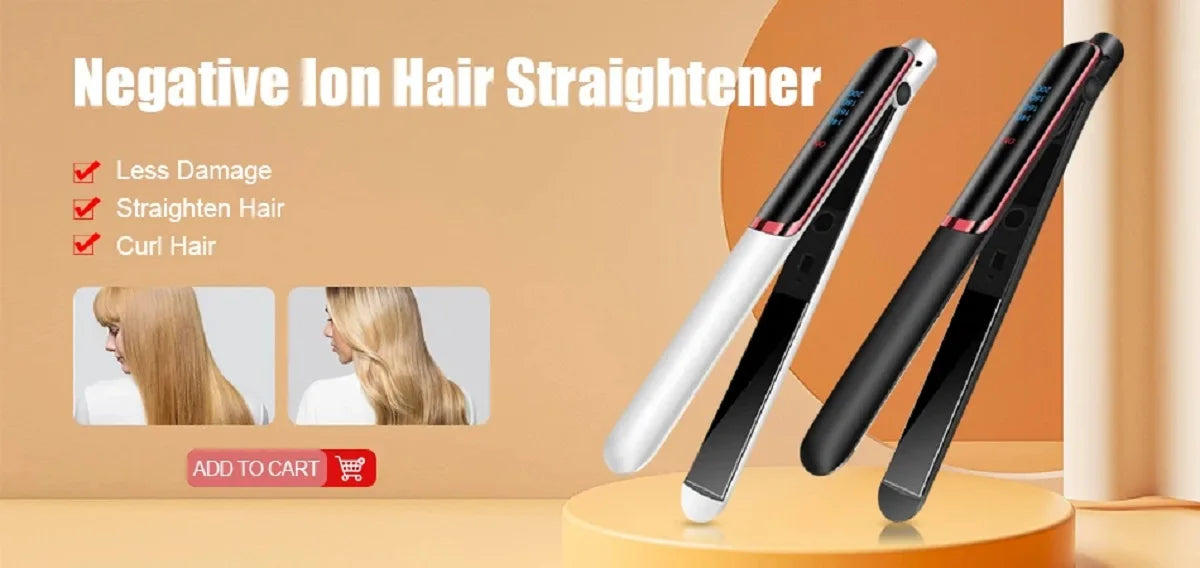 Pink Ceramic Flat Iron for Smooth Hair Finish - Smarsty