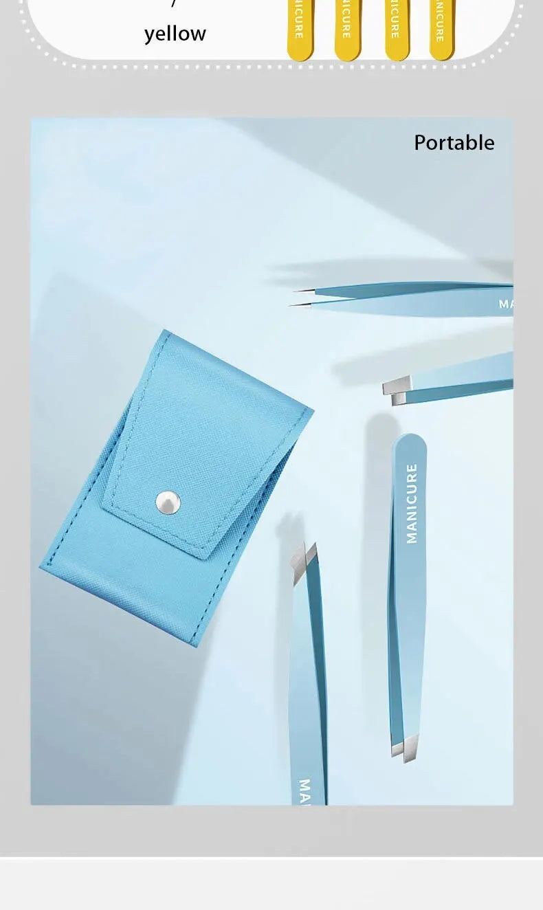 Colorful Stainless Steel Eyebrow Tweezers for Precision Hair Removal - Smarsty