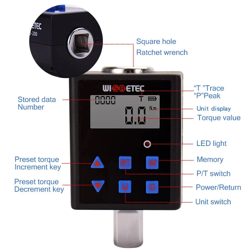 Digital Torque Meter Adjustable Professional Electronic Wrench - Smarsty