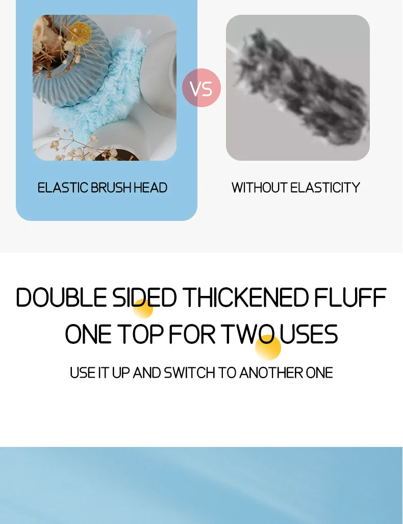 Double sided 360 ° electrostatic dust duster is used for large-scale cleaning of dust, spider webs, and disposable dust collecto - Smarsty