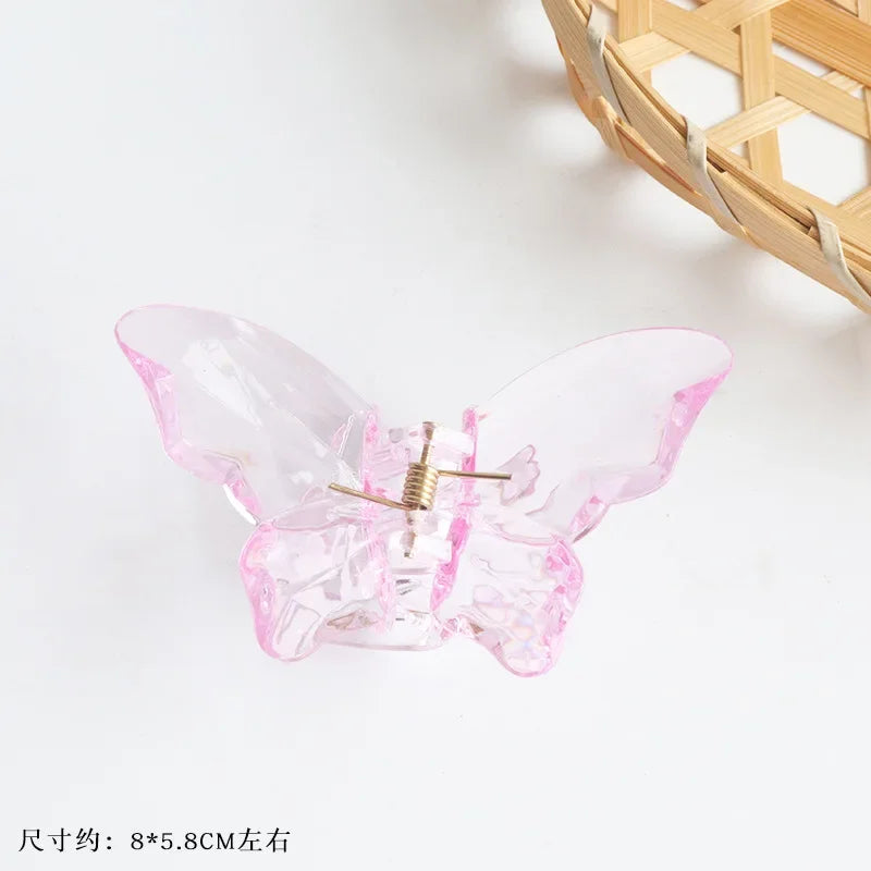 Cute Transparent Butterfly Hair Claw Clips Non Slip - Smarsty