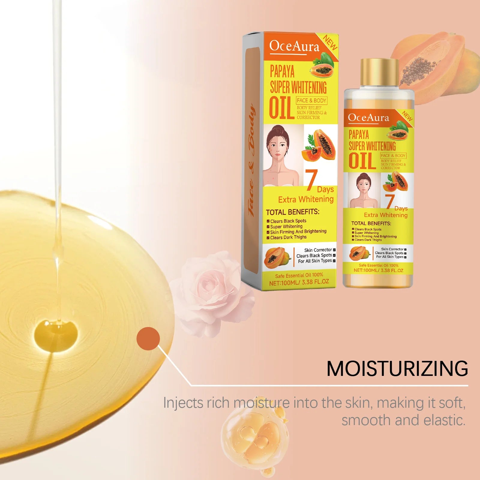 Turmeric Body Lightening Oil for Dry Skin - Smarsty
