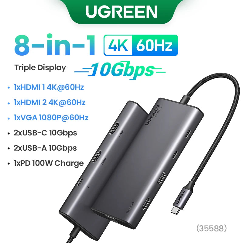 USB C Hub 4K HDMI DockingStation With 100W PowerDelivery