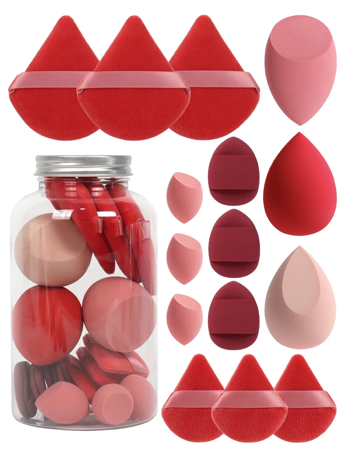 Spring Cosmetic Puff Set with Mini Makeup Eggs and Cushions - Smarsty