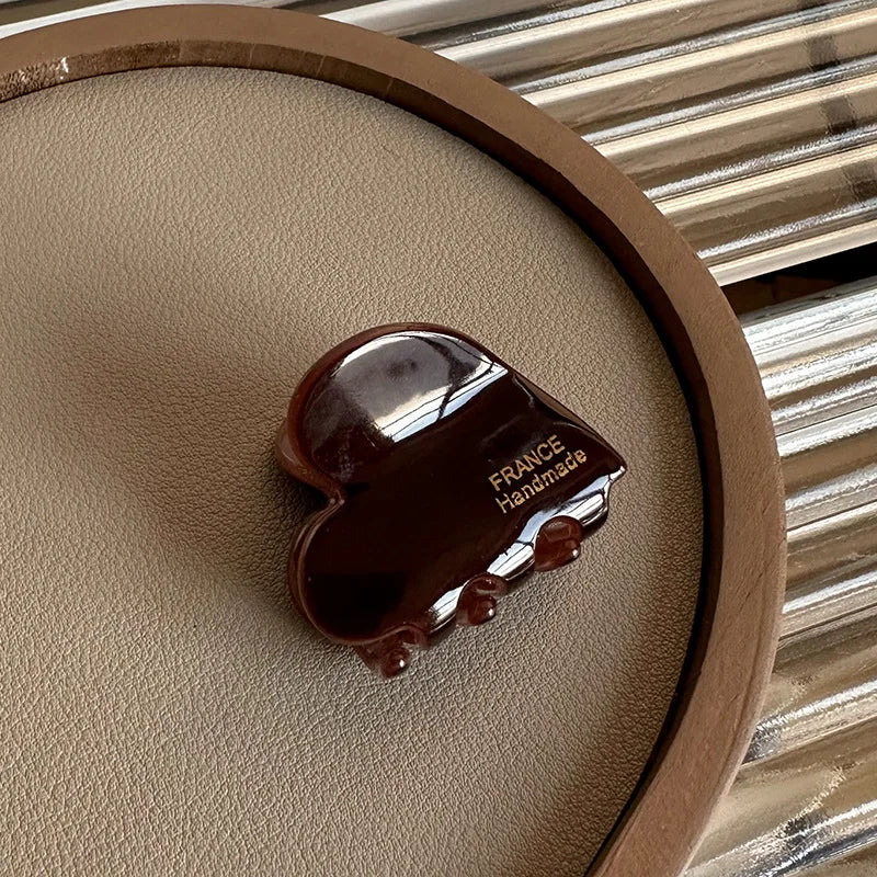 Small Heart Shaped Acetate Hair Clips Secure Hold Everyday - Smarsty