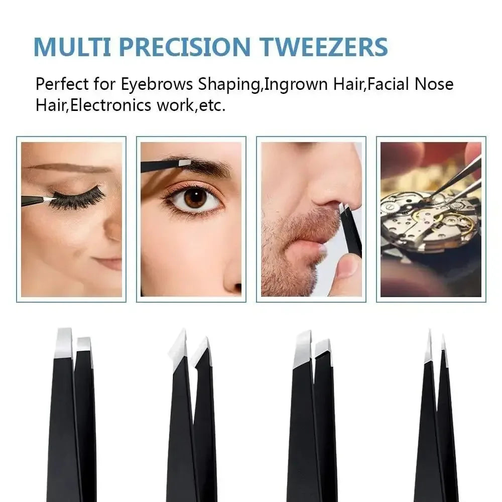Colorful Stainless Steel Eyebrow Tweezers for Precision Hair Removal - Smarsty